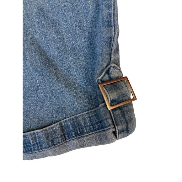 Essentials Women's Capris Pants Plus XL Stretch Denim Blue Elastic Waist Jean - Picture 2 of 4